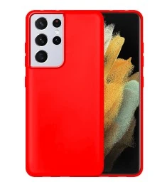 Силіконовий оригінальний 360 чохол для Samsung Galaxy S21 Ultra (червоний)