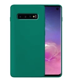 Силіконовий оригінальний чохол 360 для Samsung Galaxy S10 Plus (Темно-зелений)
