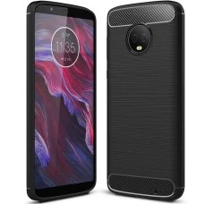 Силикон Polished Carbon Motorola G6 Plus (Чёрный)