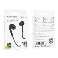 Проводные наушники-гарнитура вкладыши Borofone BM30 Max (Чёрный)