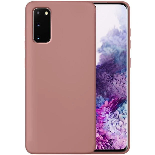 Силіконовий оригінальний чохол 360 для Samsung Galaxy S20 (Пудровий)
