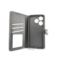 Leather Book Gallant Case for Tecno Spark 10C (Black)