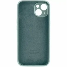 Силіконовий оригінальний круглий чохол для Apple iPhone 15 (55) темно-зелений.