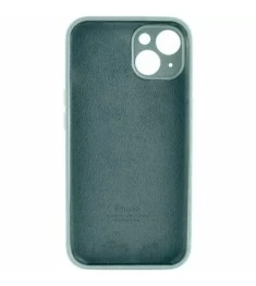 Силіконовий оригінальний круглий чохол для Apple iPhone 15 (55) темно-зелений.