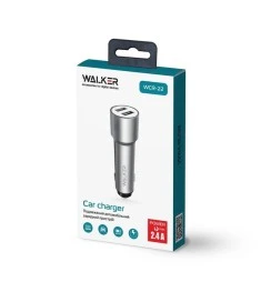 АЗП-адаптер Walker WCR-22 (1USB1.0  /  1USB2.4) (Сірий)