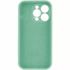 Силіконовий оригінальний круглий чохол для Apple iPhone 14 Pro (49) аквамарин.