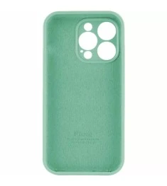 Силіконовий оригінальний круглий чохол для Apple iPhone 14 Pro (49) аквамарин.