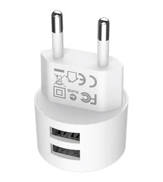 СЗУ-адаптер USB Borofone BA23A 2USB 2.4A (Белый)