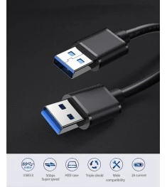 USB-кабель ESSAGER AM-AM (1м) (USB3.0-USB3.0) (Чорний) EXCAA-YT01