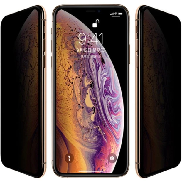 Захисне скло 5D Privacy 2.0 HD для Apple iPhone X  /  XS  /  11 Pro Чорне