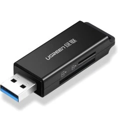 Адаптер Card Reader UGREEN CM104 (USB3.0 до TF  /  SD) (Чорний)