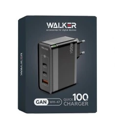 Walker WH-47 100W GAN Charger (1USB  /  2Type-C) (Black)