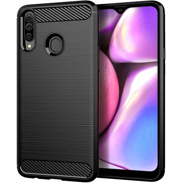 Силікон Polished Carbon для Samsung Galaxy A20s (2019) (Чорний)
