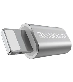 Borofone BV5 OTG адаптер (MicroUSB - Lightning) (Стальний)