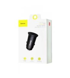 Baseus Circular Plastic CCALL-YD01 30W 2USB Car Charger Adapter (Black)
