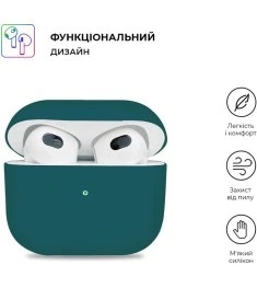 Чехол для наушников Full Silicone Case with Microfiber Apple AirPods 3 (55) Blac..