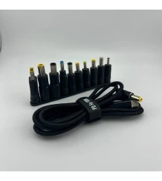 Power cable for laptop with adapter set 100W (Type-C - DC 10in1)