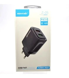 USB-адаптер Senteo Z-05 QC3.0 2.4A (2USB) (Чорний)