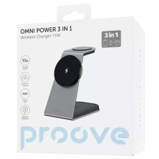 Бездротовий зарядний пристрій Proove Omni Power 3в1 (Сірий) WSOP15020003
