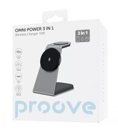 Бездротовий зарядний пристрій Proove Omni Power 3в1 (Сірий) WSOP15020003