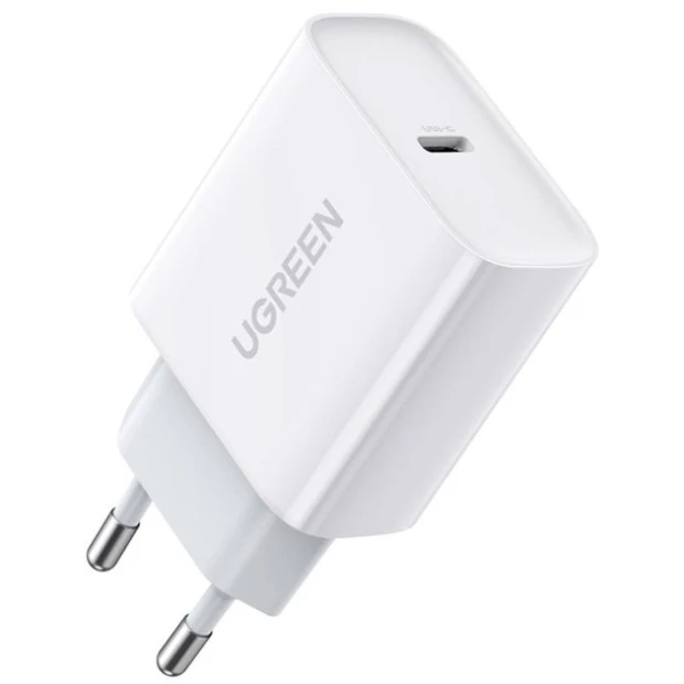 СЗП-адаптер UGREEN CD137 20W PD QC4.0 (1Type-C) (Білий)