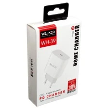 СЗУ-адаптер Walker WH-39 20W (1Type-C) + кабель Type-C - Lightning (Белый)