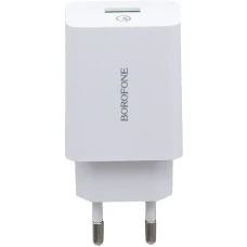 СЗУ-адаптер USB Borofone BA21A QC 3.0 18W + кабель Type-C (Белый)