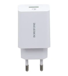 СЗУ-адаптер USB Borofone BA21A QC 3.0 18W + кабель Type-C (Белый)