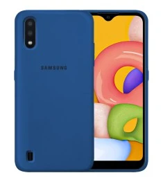 Силикон Original 360 Case Logo Samsung Galaxy A01 (2020) (Кобальт)