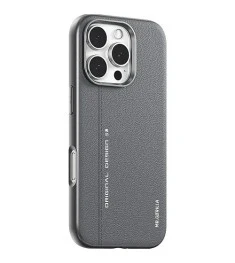 Чохол Blueo Premium Leather з MagSafe для Apple iPhone 16 (Сірий)