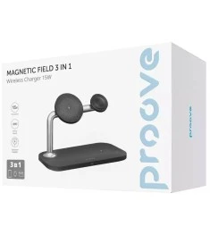 Бездротовий зарядний пристрій Proove Magnetic Field Pro 3-в-1 Qi2 (Чорний)