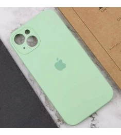 Силіконовий оригінальний чохол RoundCam для Apple iPhone 15 (21) бірюзовий.