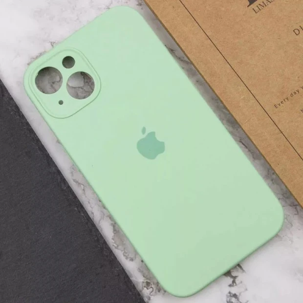 Силіконовий оригінальний чохол RoundCam для Apple iPhone 15 (21) бірюзовий.