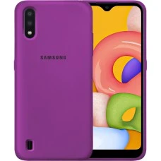 Силіконовий чохол Original 360 Case Logo для Samsung Galaxy A01 (2020) (Бузковий)