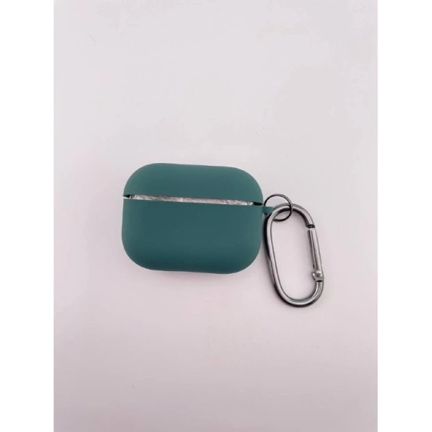 Чохол для навушників Full Silicone Case with Microfiber Apple AirPods Pro 2 (55) в кольорі темно-зеленому