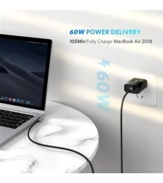 USB-кабель UGREEN US255 під кутом 60W (2м) (Type-C на Type-C) (Чорний / Сірий)