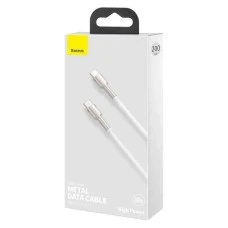 USB-кабель Baseus Cafule Metal Data 100W (2m) (Type-C to Type-C) (Белый) CATJK-D02