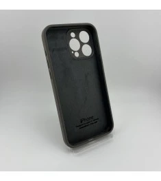 Оригінальний силіконовий круглий чохол для Apple iPhone 15 Pro Max (19) темно-сі..