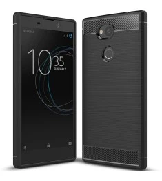 Силикон Polished Carbon Sony Xperia L2 (Чёрный)