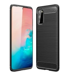 Силіконовий полірований карбон Samsung Galaxy S20 (Чорний)