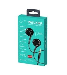 Проводные наушники-гарнитура вкладыши Walker H735 (Чёрный)