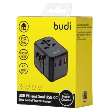 СЗУ-адаптер Budi M8J333 25W (1Type-C/2USB/EU) (Чёрный) U