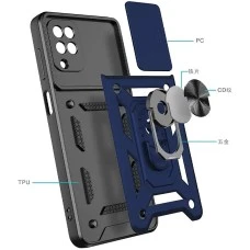 Бронь-чехол Ring Serge Armor Case Samsung Galaxy A22 4G / M32 (ShutCam) (Синий)