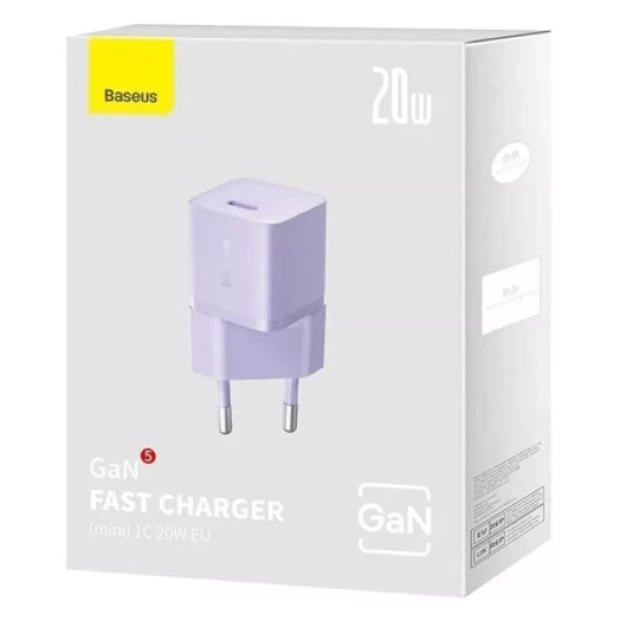 Baseus GaN5 20W Charger Adapter (1 Type-C) (Purple) CCGN050105