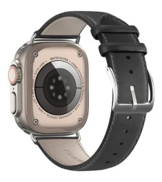 Ремінець Dux Leather для Apple Watch 42  /  44  /  45  /  49 мм (Чорний)
