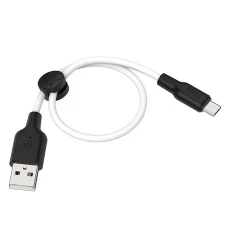 USB-кабель Hoco Silicone X21 Plus 20см (MicroUSB) (Чорно-Білий)