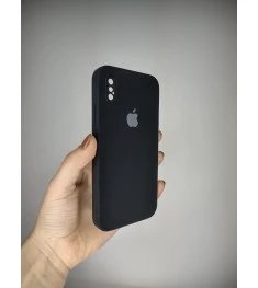 Силіконовий чохол Original Square RoundCam для Apple iPhone X  /  XS (07) Чорний..