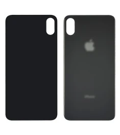 Заднє скло корпусу Apple iPhone XS Max Space Gray (сіре) (Big hole)