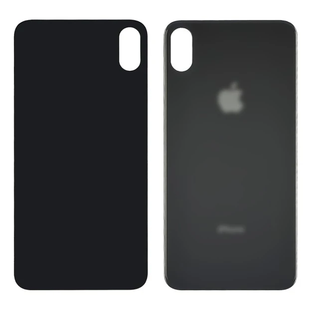 Заднє скло корпусу Apple iPhone XS Max Space Gray (сіре) (Big hole)