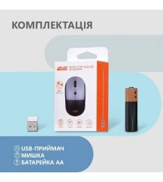 Миша бездротова безшумна Bluetooth 2E MF218 Silent (чорна / сіра)